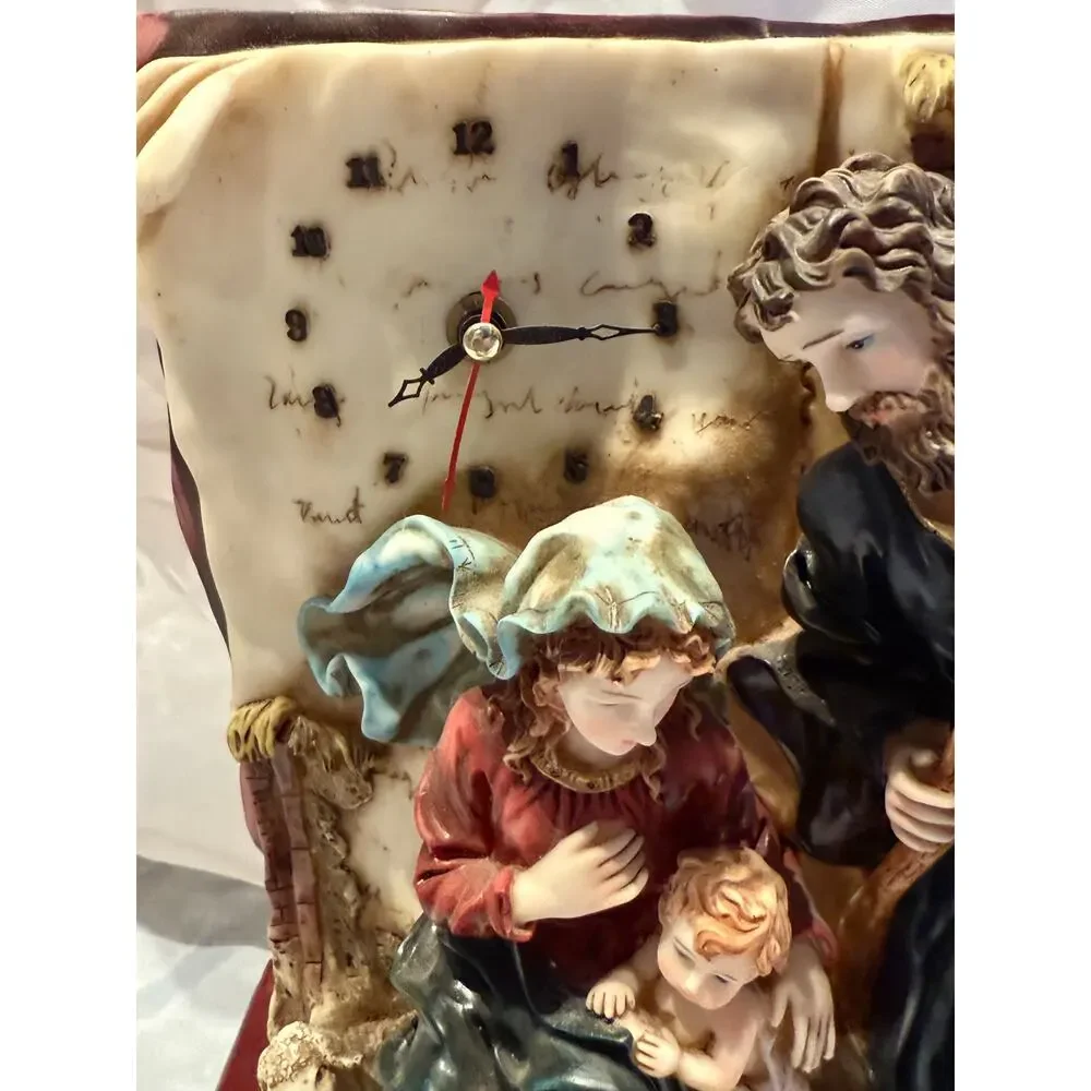 The Mirella Collection Holy Family Sculpture Clock - Jesus Religious - Christmas